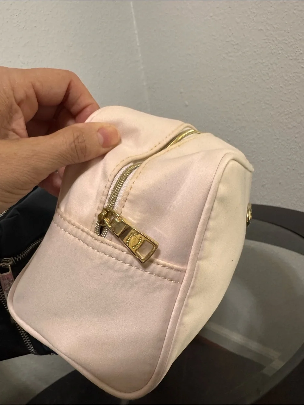 Versace Navy and Blush Pink Cosmetic Pouch Duo